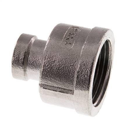 Rp 1'' x Rp 3/8'' Stainless steel Round Socket 16 Bar