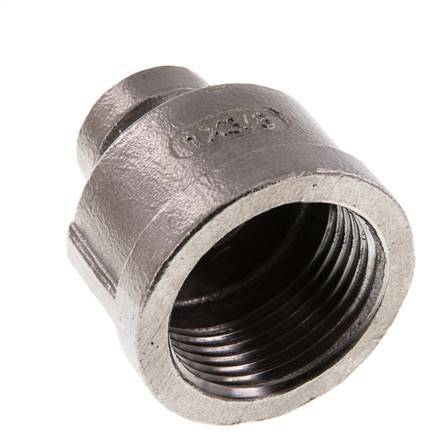 Rp 1'' x Rp 3/8'' Stainless steel Round Socket 16 Bar