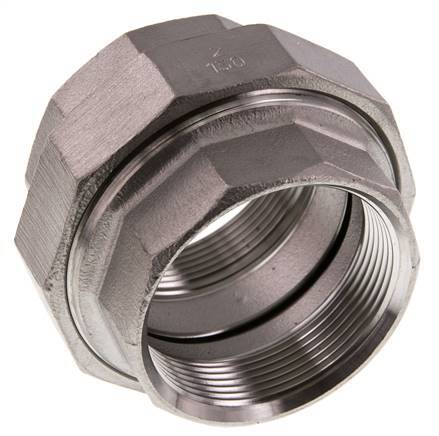 2'' NPT Stainless steel Double Nipple 3-pieces with Conically sealing 16 Bar