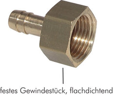 G 1/4'' x 6mm Brass Hose barb 16 Bar [2 Pieces]
