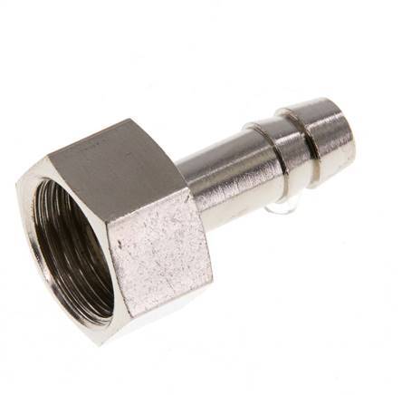 G 3/8'' x 8mm Nickel plated Brass Hose barb 16 Bar [2 Pieces]