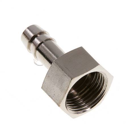 G 3/8'' x 8mm Nickel plated Brass Hose barb 16 Bar [2 Pieces]