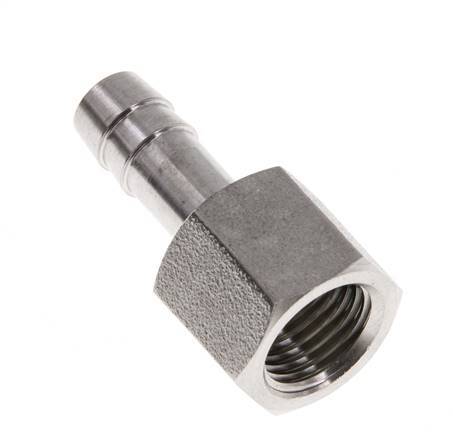 G 1/4'' x 8mm Stainless steel Hose barb 40 Bar