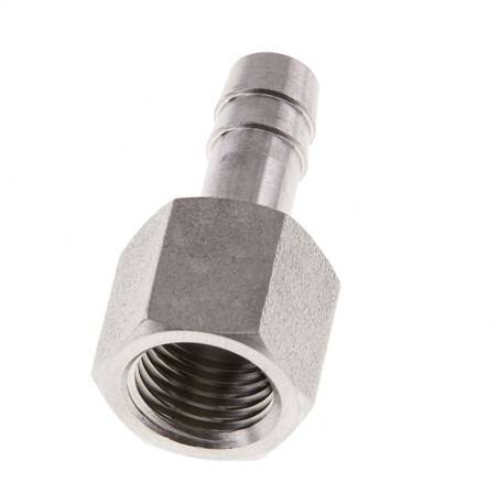 G 1/4'' x 8mm Stainless steel Hose barb 40 Bar