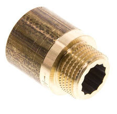 G 1/2'' F/M Brass Extension DIN 3523 - 25 mm [2 Pieces]