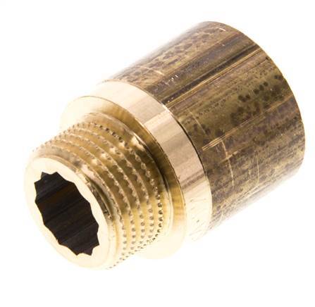 G 1/2'' F/M Brass Extension DIN 3523 - 25 mm [2 Pieces]