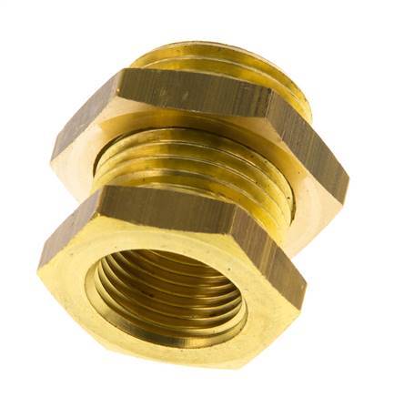 G 3/8'' x G 1/2'' F/M Brass Bulkhead Fitting 16 Bar [2 Pieces]