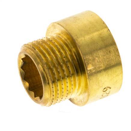 G 3/8'' F/M Brass Extension DIN 3523 - 10 mm [2 Pieces]