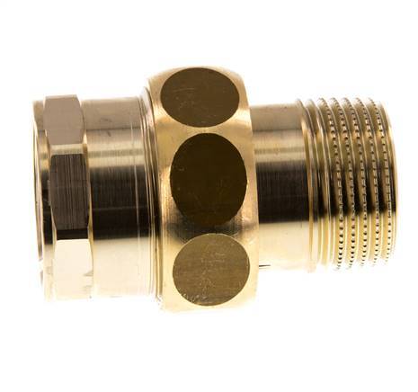 Rp 1'' x R 1'' F/M Brass Double Nipple 3-pieces with Conically sealing 16 Bar