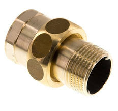 Rp 1'' x R 1'' F/M Brass Double Nipple 3-pieces with Conically sealing 16 Bar