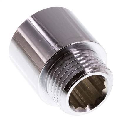G 1/2'' F/M Chromium plated Brass Extension DIN 3523 - 20 mm