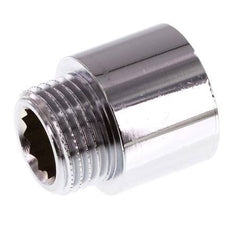 G 1/2'' F/M Chromium plated Brass Extension DIN 3523 - 20 mm