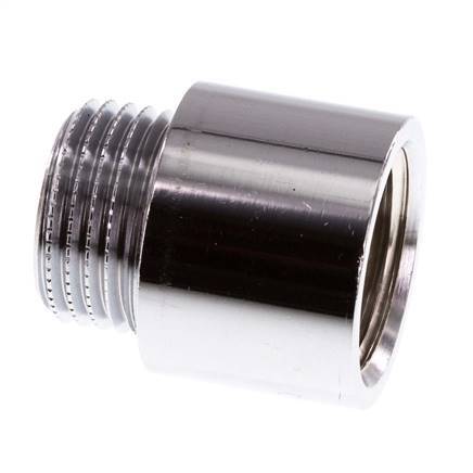 G 1/2'' F/M Chromium plated Brass Extension DIN 3523 - 20 mm