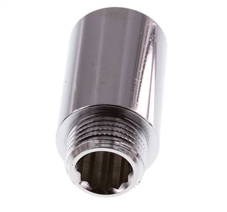 G 1/2'' F/M Chromium plated Brass Extension DIN 3523 - 40 mm