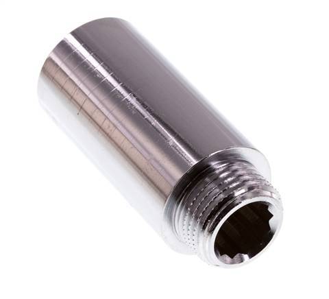 G 1/2'' F/M Chromium plated Brass Extension DIN 3523 - 50 mm