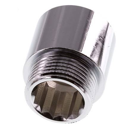 G 3/4'' F/M Chromium plated Brass Extension DIN 3523 - 25 mm