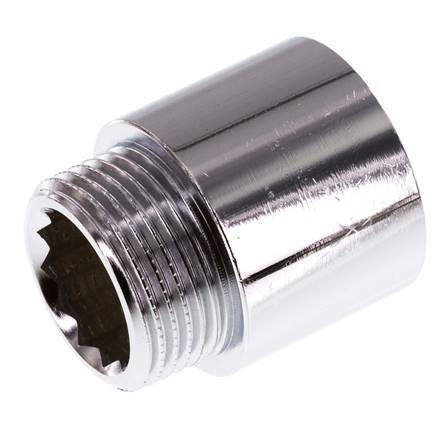 G 3/4'' F/M Chromium plated Brass Extension DIN 3523 - 25 mm