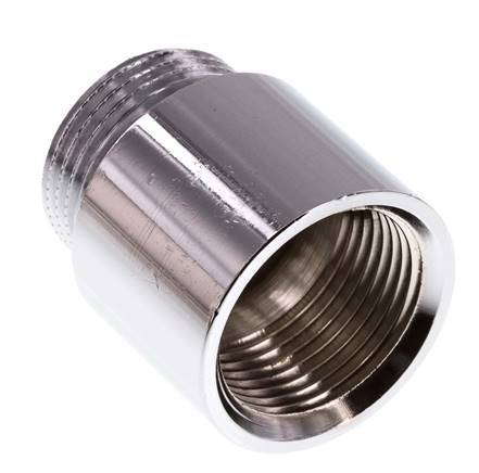 G 3/4'' F/M Chromium plated Brass Extension DIN 3523 - 25 mm