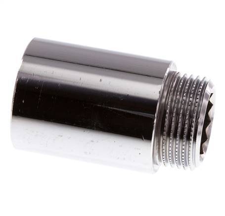 G 3/4'' F/M Chromium plated Brass Extension DIN 3523 - 40 mm