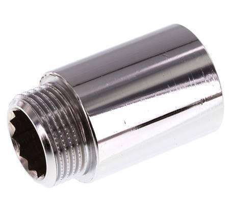 G 3/4'' F/M Chromium plated Brass Extension DIN 3523 - 40 mm