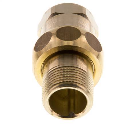 Rp 3/4'' x R 3/4'' F/M Brass Double Nipple 3-pieces with Flat sealing 16 Bar