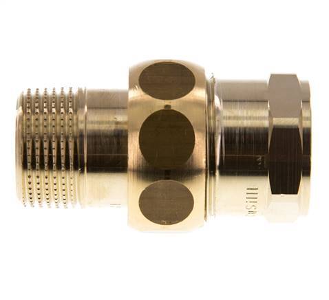 Rp 3/4'' x R 3/4'' F/M Brass Double Nipple 3-pieces with Flat sealing 16 Bar