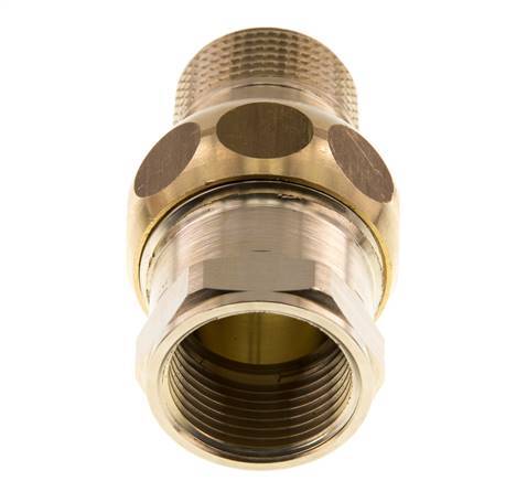 Rp 3/4'' x R 3/4'' F/M Brass Double Nipple 3-pieces with Flat sealing 16 Bar