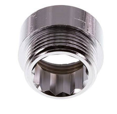 G 1'' F/M Chromium plated Brass Extension DIN 3523 - 15 mm