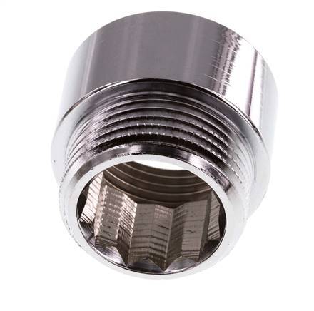 G 1'' F/M Chromium plated Brass Extension DIN 3523 - 20 mm