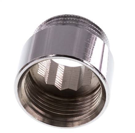 G 1'' F/M Chromium plated Brass Extension DIN 3523 - 20 mm