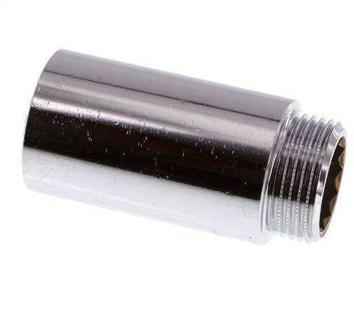 G 1'' F/M Chromium plated Brass Extension DIN 3523 - 65 mm