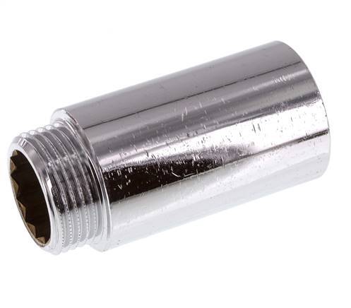 G 1'' F/M Chromium plated Brass Extension DIN 3523 - 65 mm