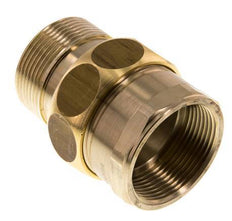 Rp 1 1/2'' x R 1 1/2'' F/M Brass Double Nipple 3-pieces with Flat sealing 16 Bar