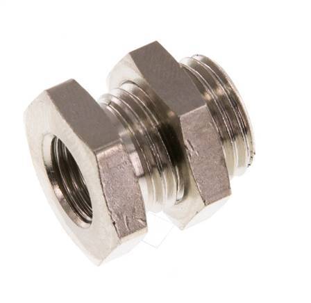 G 1/8'' x G 1/4'' F/M Nickel plated Brass Bulkhead Fitting 16 Bar [2 Pieces]