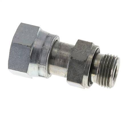 UNS 1''-14 x G 1/2'' F/M Zinc plated Steel Reducing Adapter ORFS 400 Bar - Hydraulic