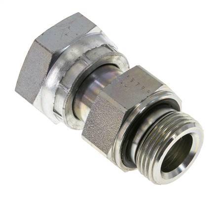 UN 1-7/16''-12 x G 1'' F/M Zinc plated Steel Reducing Adapter ORFS 400 Bar - Hydraulic