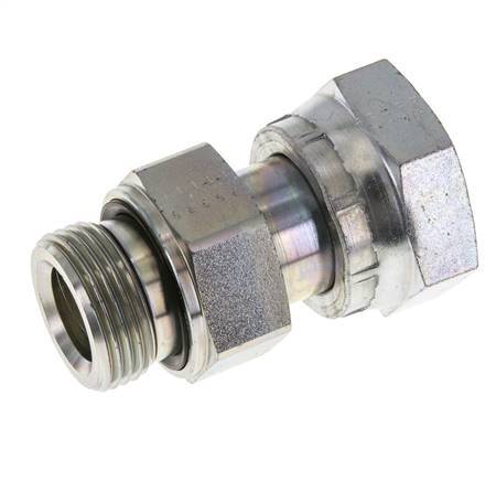 UN 1-7/16''-12 x G 1'' F/M Zinc plated Steel Reducing Adapter ORFS 400 Bar - Hydraulic