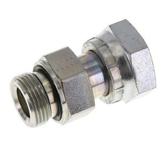 UN 1-7/16''-12 x G 1'' F/M Zinc plated Steel Reducing Adapter ORFS 400 Bar - Hydraulic
