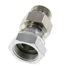 UN 1-7/16''-12 x G 1'' F/M Zinc plated Steel Reducing Adapter ORFS 400 Bar - Hydraulic
