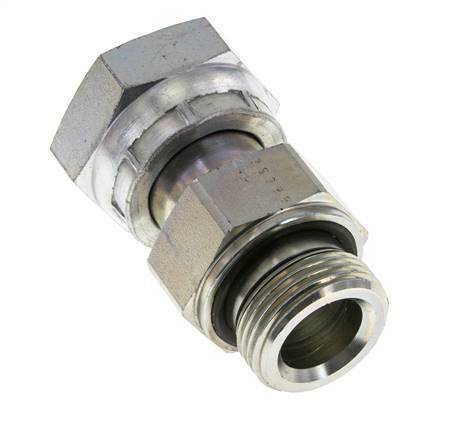 UN 1-7/16''-12 x G 1'' F/M Zinc plated Steel Reducing Adapter ORFS 400 Bar - Hydraulic