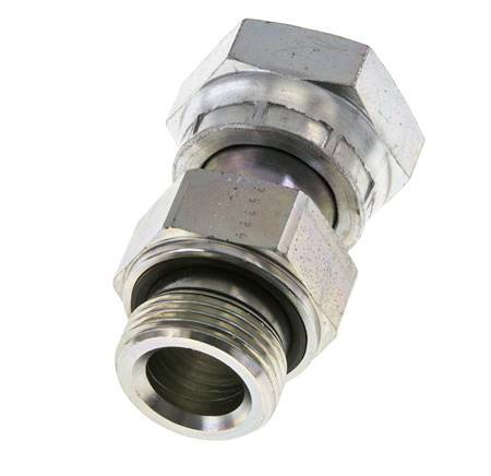 UN 1-7/16''-12 x G 1'' F/M Zinc plated Steel Reducing Adapter ORFS 400 Bar - Hydraulic