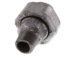 Rp 1/2'' x R 1/2'' F/M Zinc plated Cast iron Double Nipple 3-pieces with Flat sealing 25 Bar