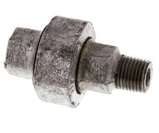 Rp 1/4'' x R 1/4'' F/M Zinc plated Cast iron Double Nipple 3-pieces with Conically sealing 25 Bar