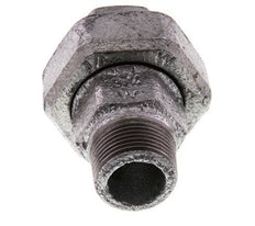 Rp 3/4'' x R 3/4'' F/M Zinc plated Cast iron Double Nipple 3-pieces with Conically sealing 25 Bar