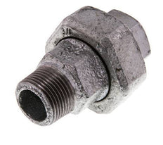 Rp 3/4'' x R 3/4'' F/M Zinc plated Cast iron Double Nipple 3-pieces with Conically sealing 25 Bar