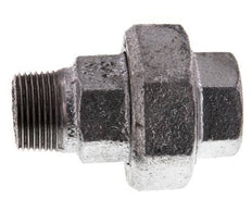 Rp 3/4'' x R 3/4'' F/M Zinc plated Cast iron Double Nipple 3-pieces with Conically sealing 25 Bar