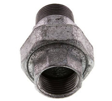 Rp 1'' x R 1'' F/M Zinc plated Cast iron Double Nipple 3-pieces with Conically sealing 25 Bar