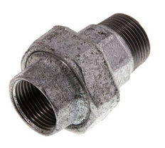 Rp 1'' x R 1'' F/M Zinc plated Cast iron Double Nipple 3-pieces with Conically sealing 25 Bar