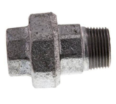 Rp 1'' x R 1'' F/M Zinc plated Cast iron Double Nipple 3-pieces with Conically sealing 25 Bar