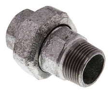 Rp 1'' x R 1'' F/M Zinc plated Cast iron Double Nipple 3-pieces with Conically sealing 25 Bar